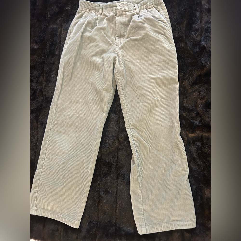 High Rise Beige Corduroy Pants | Neutral Straight Leg | 28” Inseam